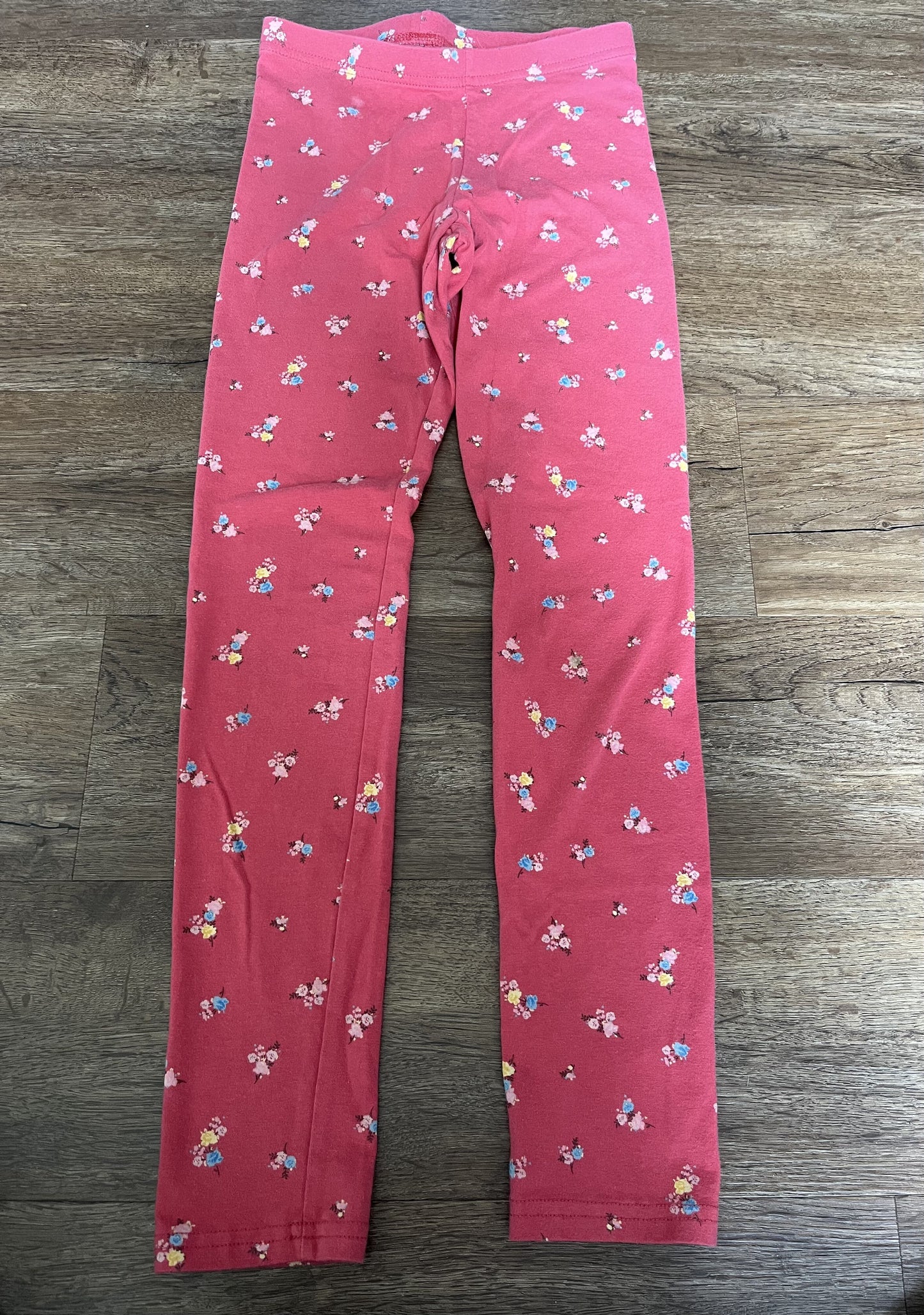 #124 Old Navy Floral Leggings & Dark Blue Leggings with Glitter Side Detailing Girls Size M 10/12