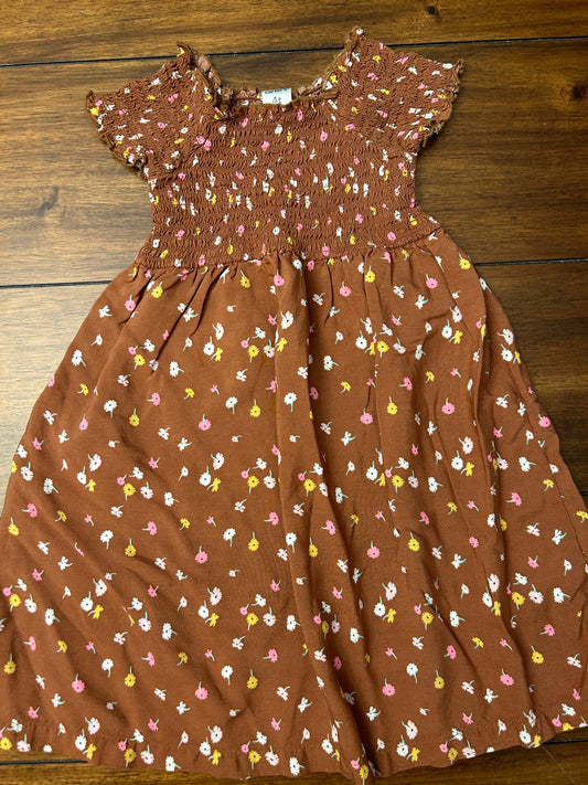 Carter's Girls Brown Flowered Dress NWOT Size 4T PPU 45040