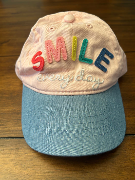 Carter's Girls Pink	"Smile" Baseball Hat NWT	Size 12-24m PPU 45040