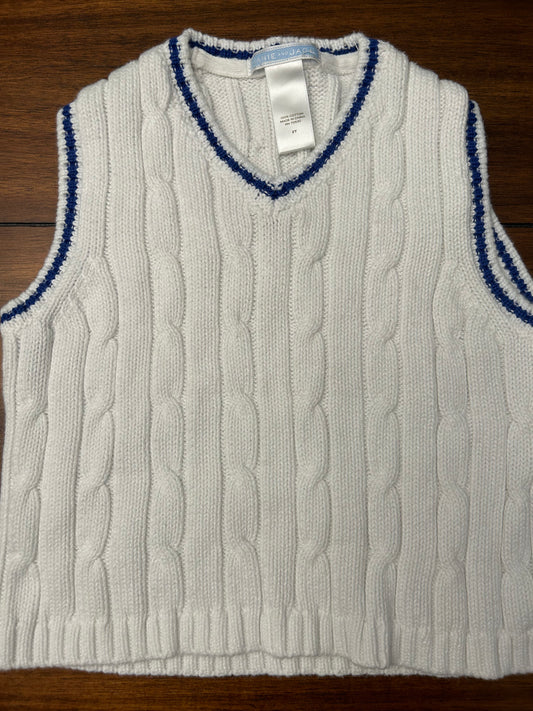Janie & Jack Boys White Sweater Vest Size 2T PPU 45040