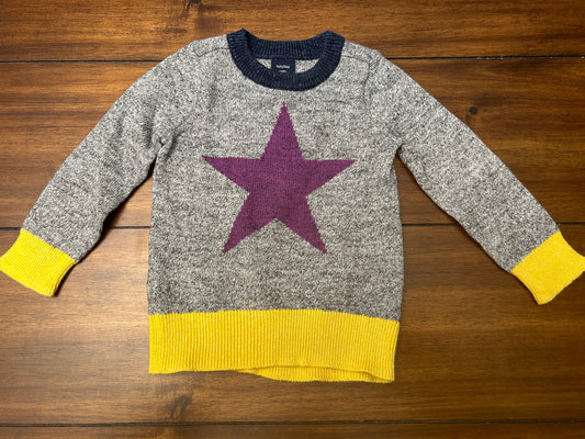 #201 Baby Gap Boys Size 12-18M Gray with Purple Star Sweater