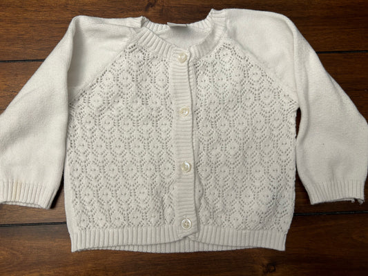 Nordstrom Baby Girls White Button Down Cardigan Size 6M PPU 45040
