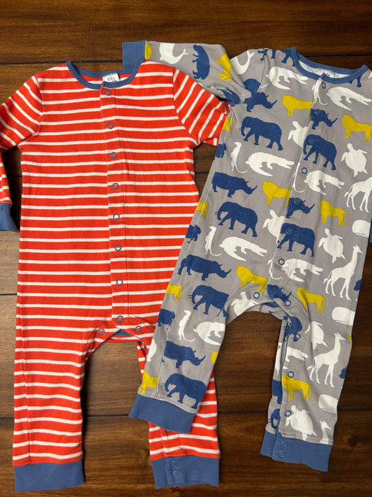 Baby Boden Boys Red, Blue & Gray Snap Up Footless Sleepers Size 12-18M PPU 45040