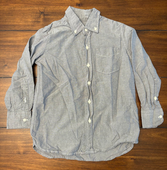 #201 Gap Boys Size 6-7 (S) Gray Long Sleeve Button Down Dress Shirt