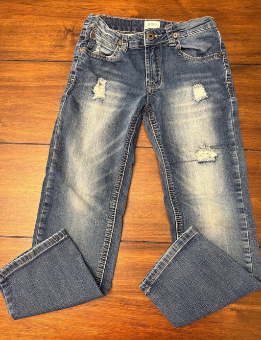 #201 Hudson Boys Size 7 Medium Wash Distressed & Torn Jeans