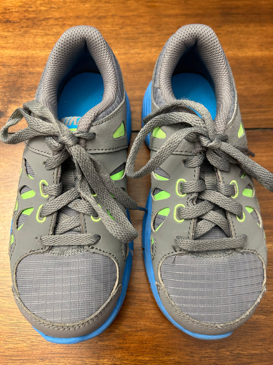Nike Boys Gray & Blue	Tie Tennis Shoes Size 11 PPU 45040