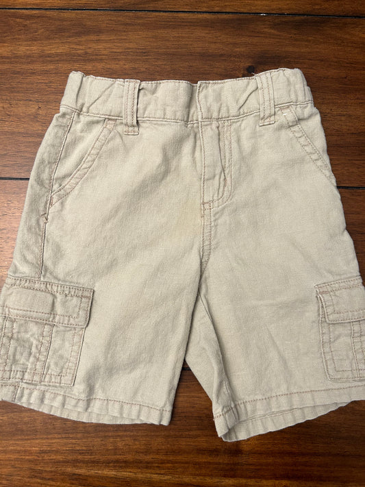 Gymboree Boys Khaki Linen Shorts Size 2T PPU 45040