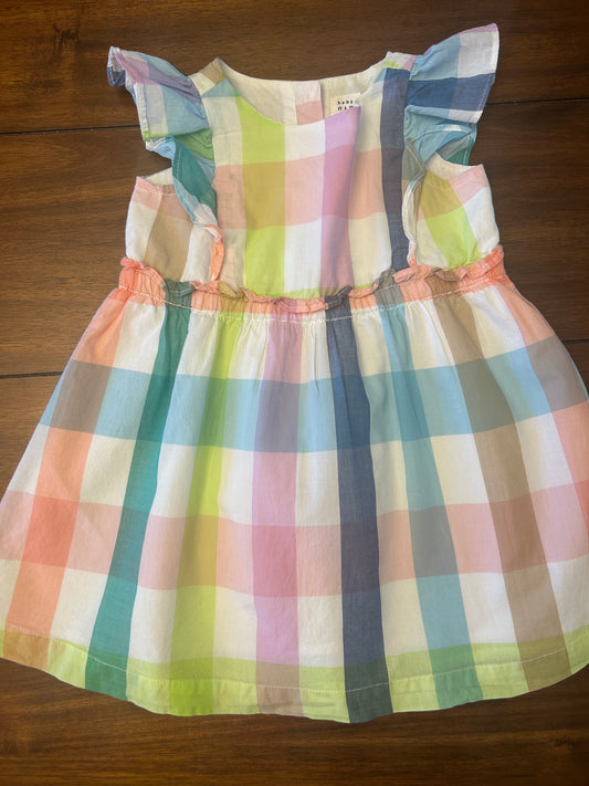 Baby Gap Girls Sleeveless Pastel Plaid Dress Size 2T PPU 45040
