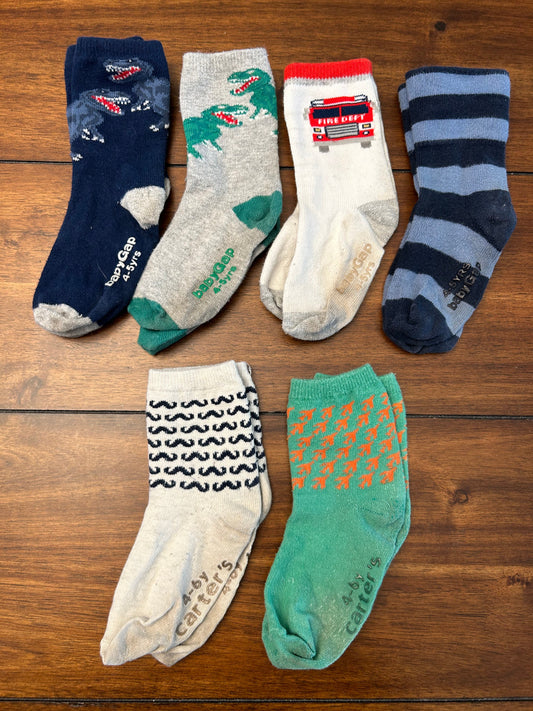 #201 Baby Gap & Carter's Boys	Size 4-5 Years Various Colored Crew Socks Bundle