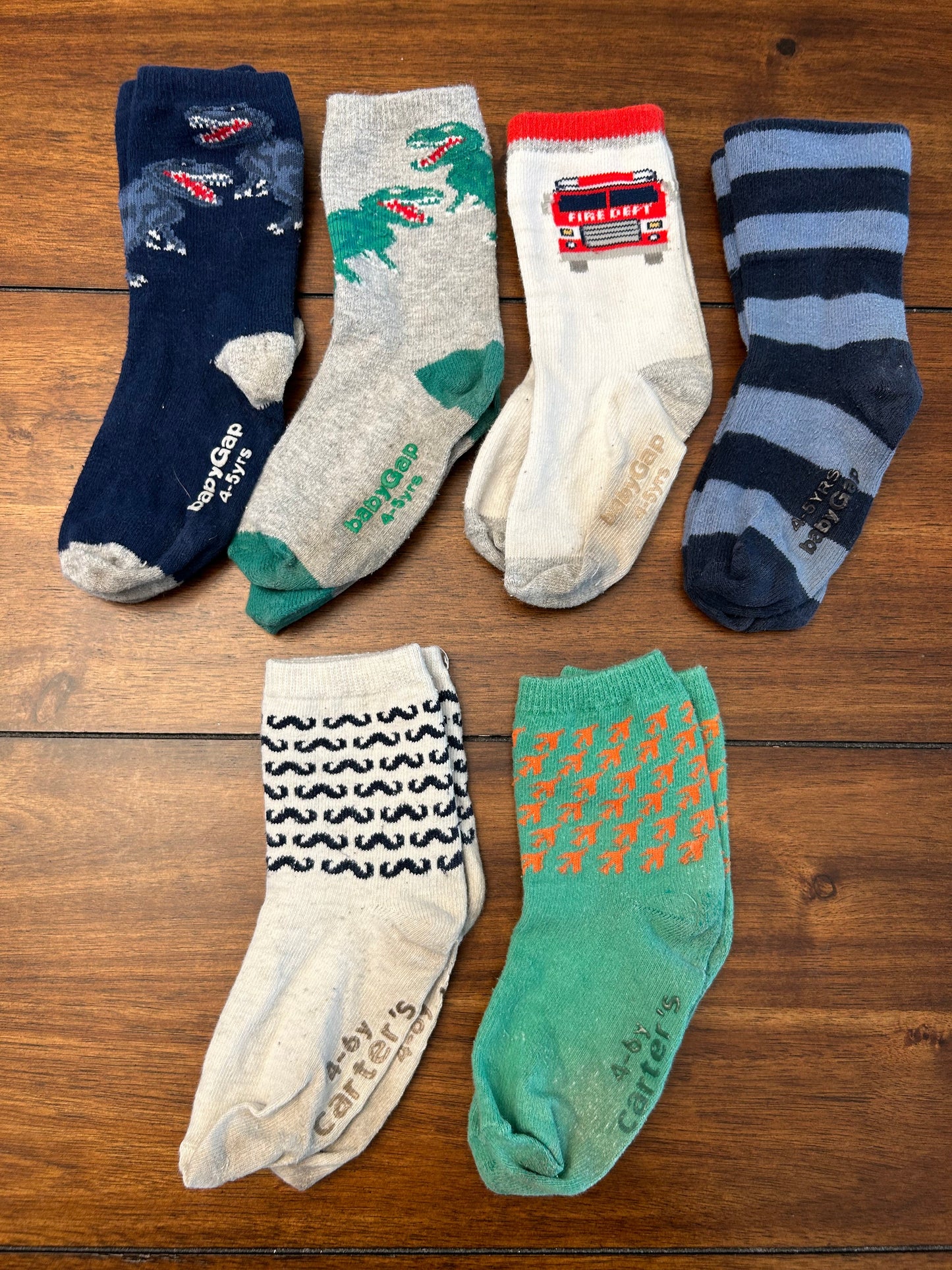 #201 Baby Gap & Carter's Boys	Size 4-5 Years Various Colored Crew Socks Bundle