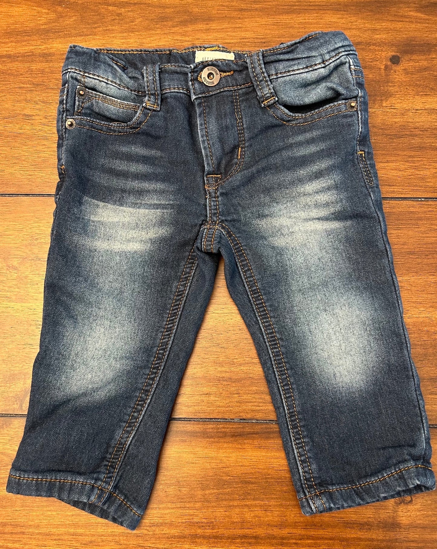 #201 Hudson Boys Size 12M Dark Wash Distressed Jeans