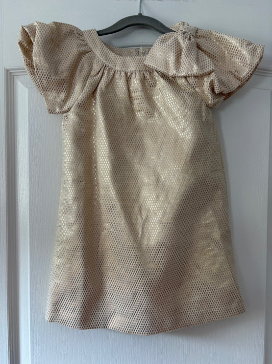 Seller 183 - Janie & Jack Girls 4T Gold Dress  - EUC