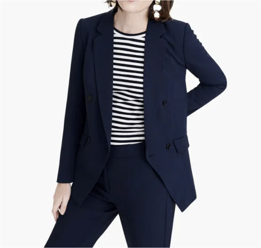 J. Crew 365 Navy Blue Japanese Weave Double Breasted Blazer Size 4P Worn Once PPU 45208 or Spring Sale