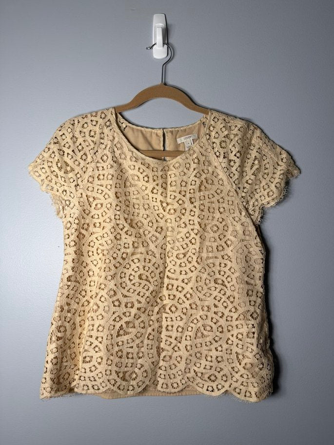 Seller 229 - J. Crew size 4 cream top with lace overlay
