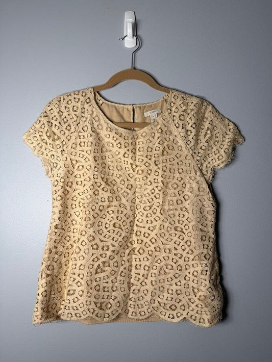 Seller 229 - J. Crew size 4 cream top with lace overlay