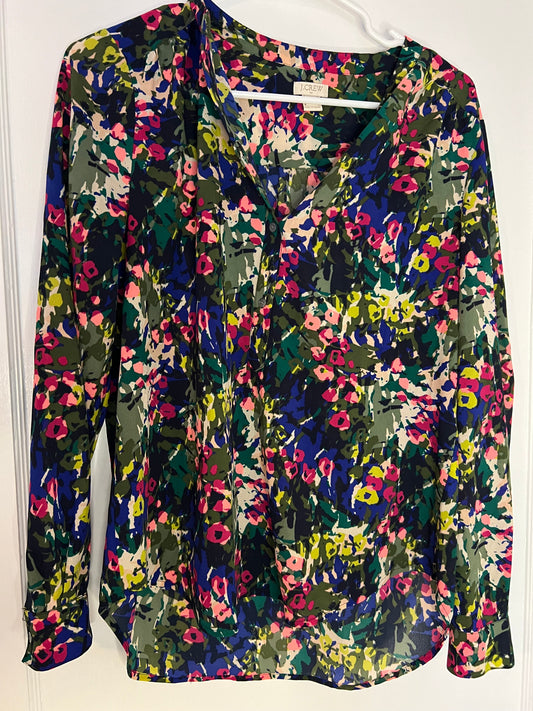 JCrew Floral Button Down Long Sleeve Top Shirt Blouse Size Small EUC PPU 45208 or Spring Sale