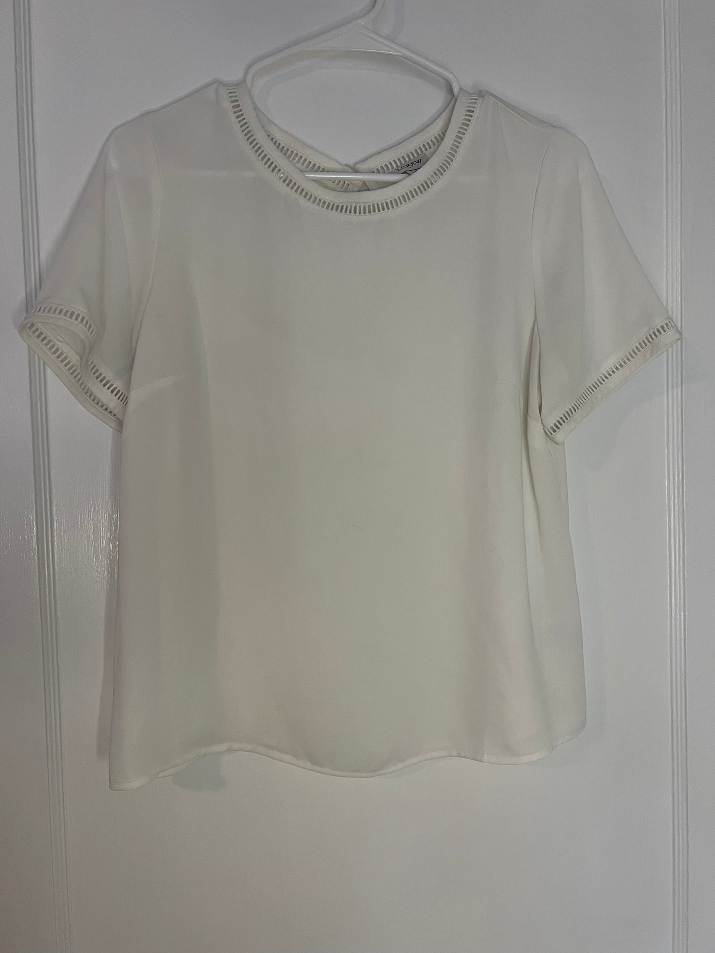 JCrew Sheer White Top Shirt Blouse Size Small EUC PPU 45208 or Spring Sale