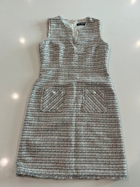 #203: Karl Lagerfeld Pink, Grey, and White Dress