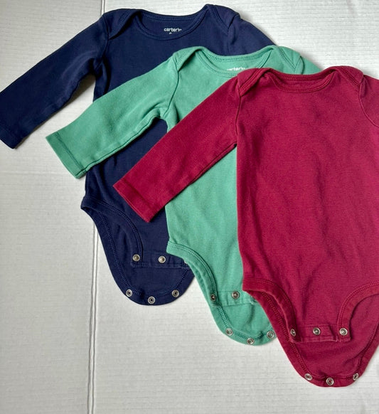 #146 Carter's L/S Bodysuit Set of 3 Boys 9M