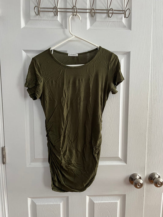 Smallshow Short Sleeve maternity women T Shirt olive green small PPU 45208