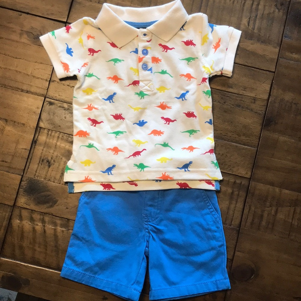 #48 - NWOT 12M Dinosaur Shirt & Shorts Set - Boys 12mo