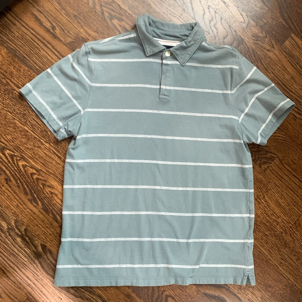 #48 - Banana Republic Men's Striped Polo Shirt - Men's Medium