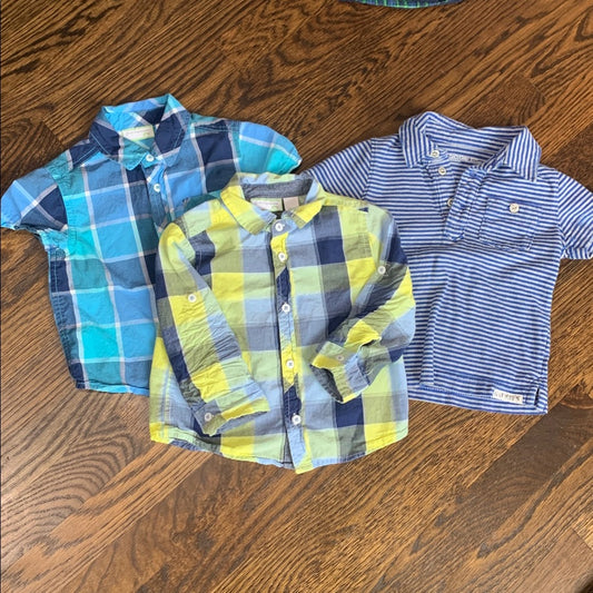 #48 - *reduced* Boys Toddler Button Up and Polo Shirt Set - 18-24mo