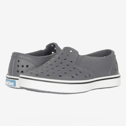 Boy's Native Jefferson Kids Slip-On Shoes Gray C4 – Lightweight Waterproof Sneakers