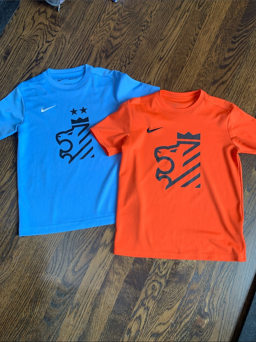 #151 - Nike Kings Hammer Orange & Blue Dri-Fit Short-Sleeve Tee Set - Youth Medium