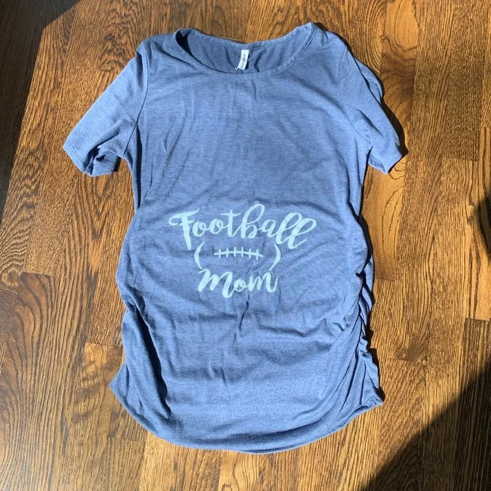 #151 - Maternity “Football Mom” Soft Tee Shirt - Medium