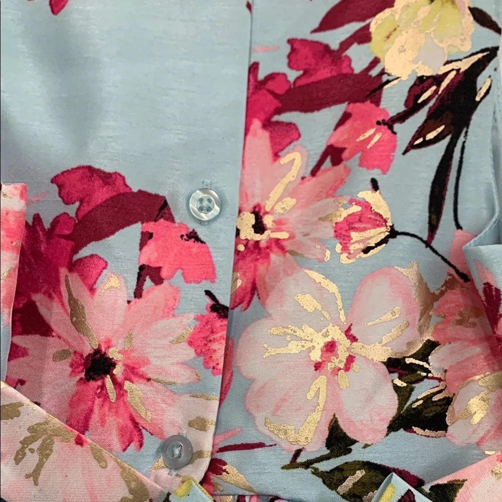 #48 - NWT Girls Floral Dress in Blue and Pink - 5T