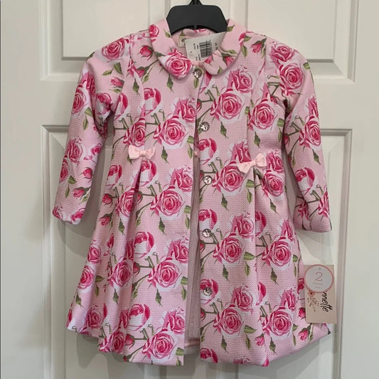 #48 - NWT Nannette Girls 2 piece Pink Floral Dress and Jacket - 3T