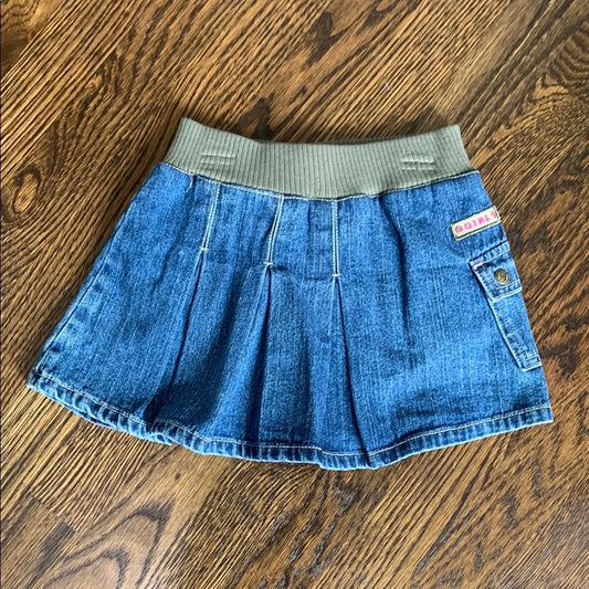 #48 - NWT Kids Blue Denim Skirt with Built-in Briefs - Girls 24mo