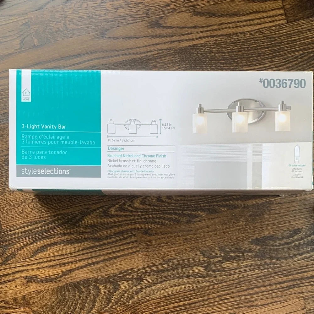 #151- New in Box Style Selections 3-Light Vanity Bar Light Fixture