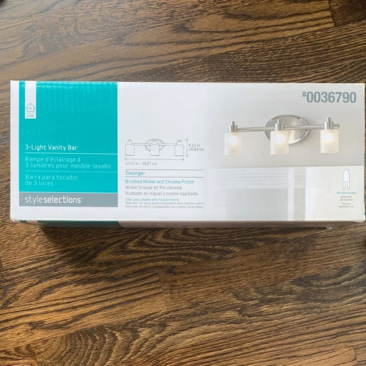 #48 New in Box Style Selections 3-Light Vanity Bar Light Fixture