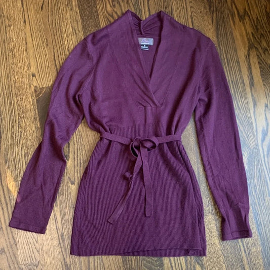 #151 - Oh Baby Maternity Purple Long Sleeve Wrap Sweater - Size Small