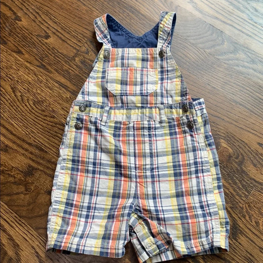 #48 - Arizona Jeans Plaid Baby Overalls - 18mo