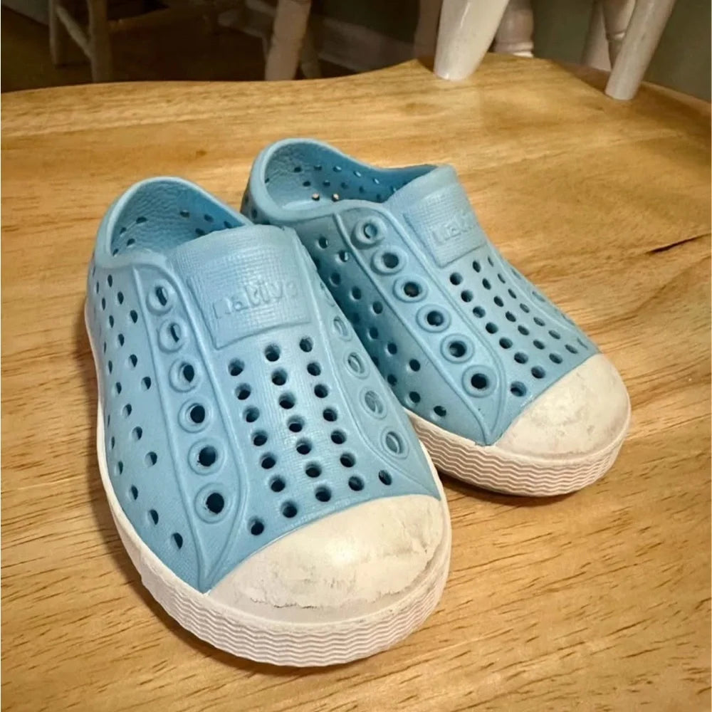 Boy's Native Jefferson Kids Slip-On Shoes Blue (C4) – Lightweight Waterproof Sneakers