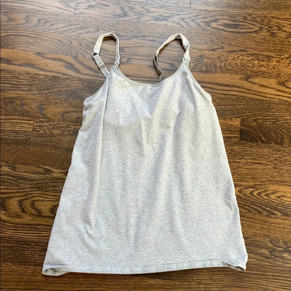 #151 - Gray Maternity Nursing Tank Top - Medium