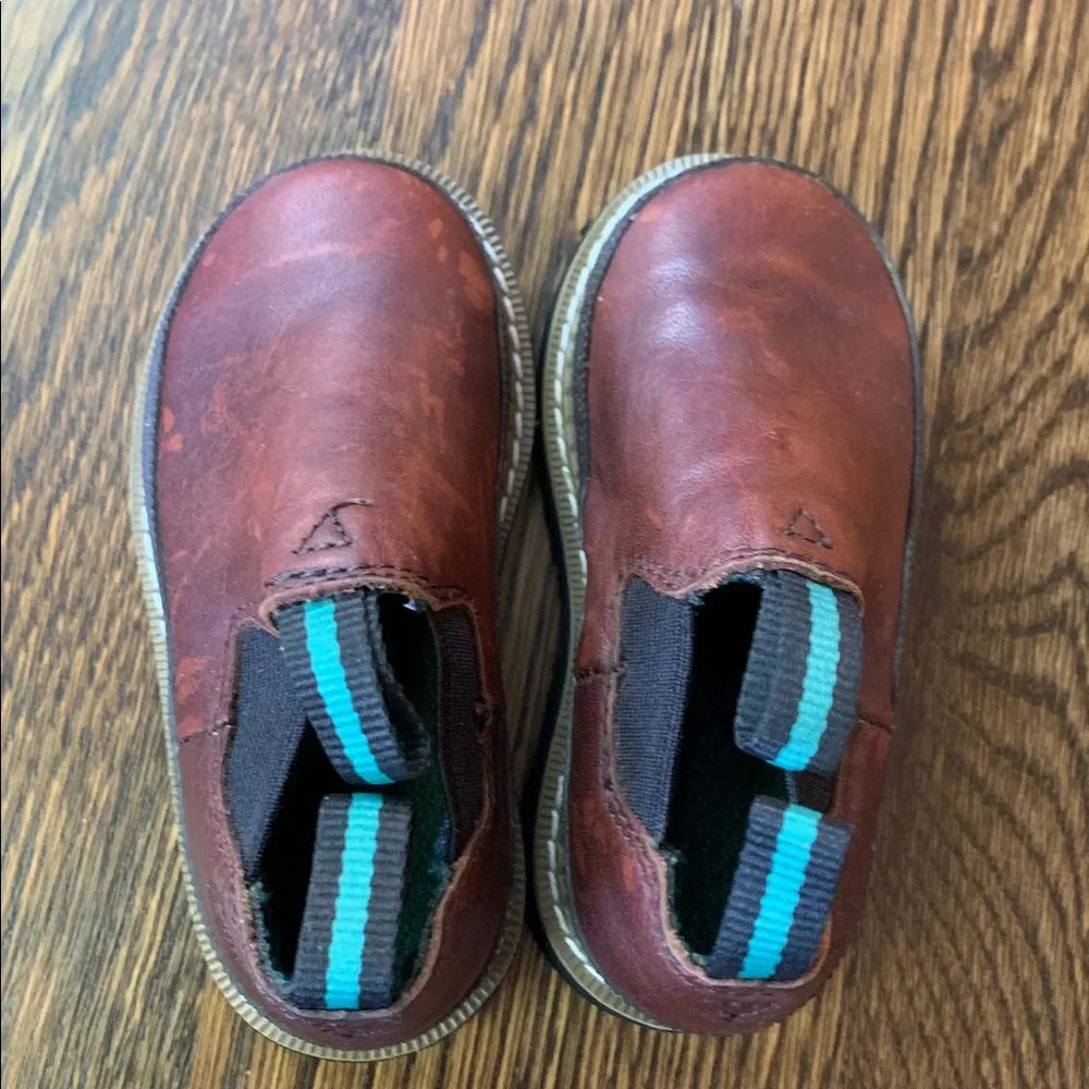 #48 - Brown Leather Slip-On Shoes for Boys - Toddler 5.5