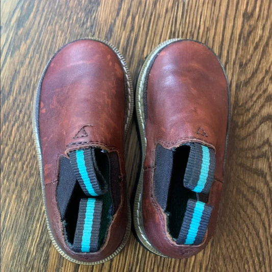 #48 - Brown Leather Slip-On Shoes for Boys - Toddler 5.5