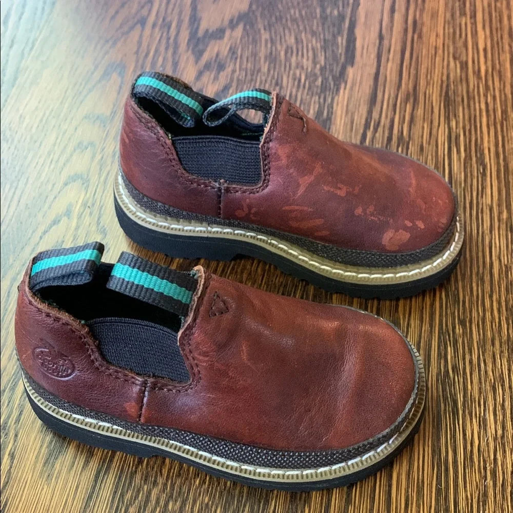 #48 - Brown Leather Slip-On Shoes for Boys - Toddler 5.5