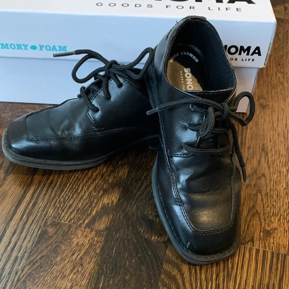 #48 - Reduced Sonoma Kid's Classic Black Oxfords - Little Kids 12