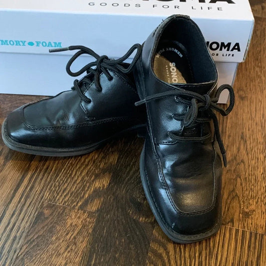 #48 - Reduced Sonoma Kid's Classic Black Oxfords - Little Kids 12