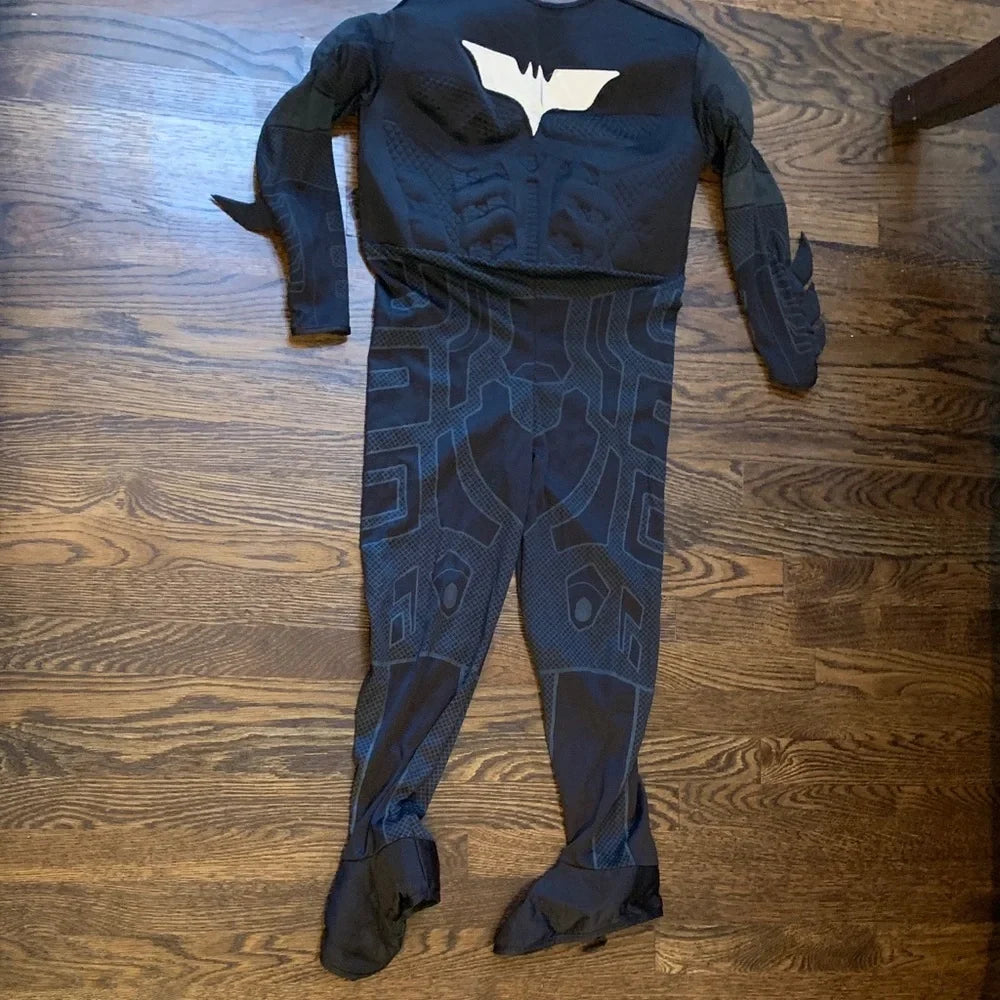 #151 - Kids Black Batman Superhero Costume - Size Kids Medium