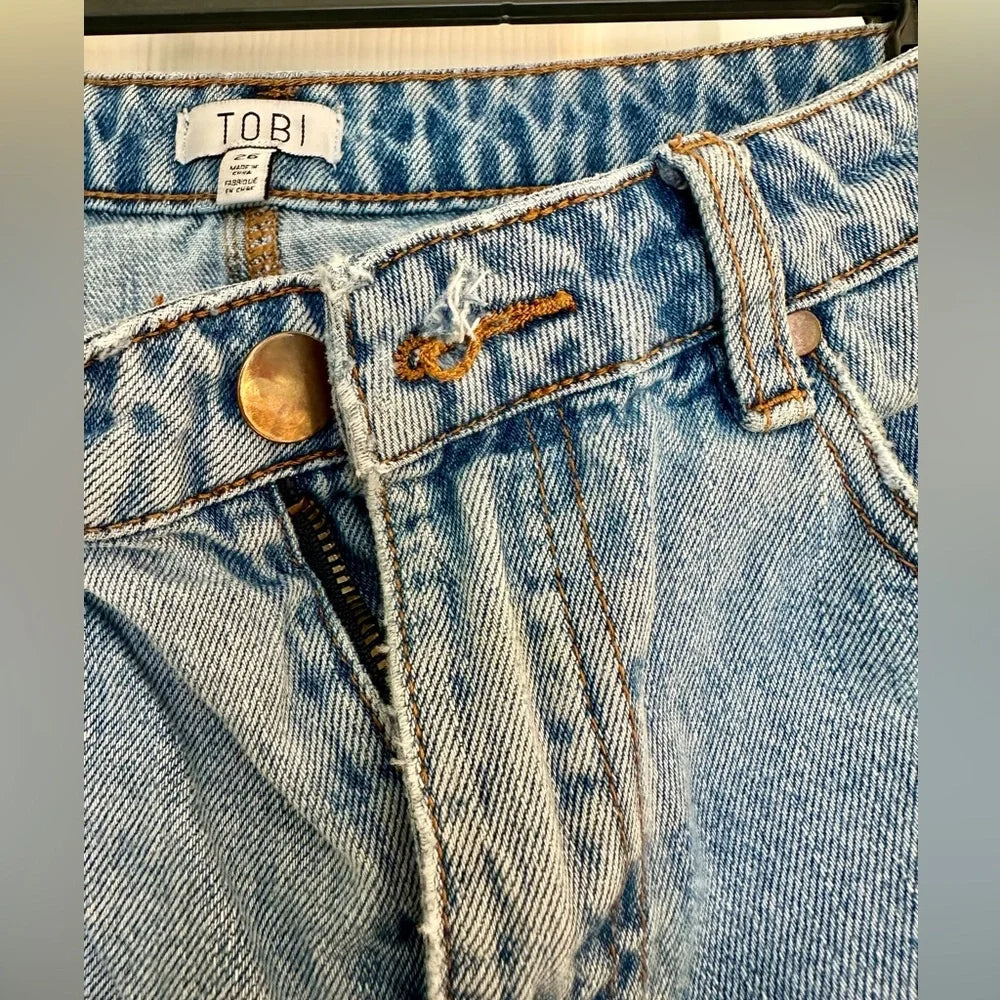 Women's TOBI High-Waisted Roll Hem Denim Shorts – Size 26