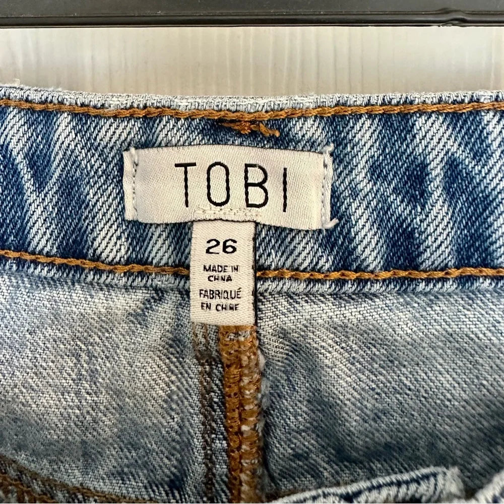 Women's TOBI High-Waisted Roll Hem Denim Shorts – Size 26