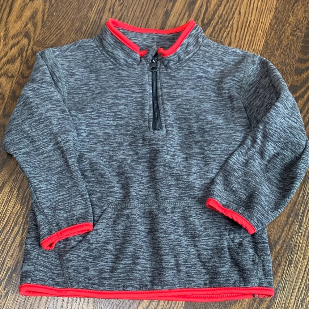 #151 - Jumping Beans Gray and Red Kids Pullover Top - 4T