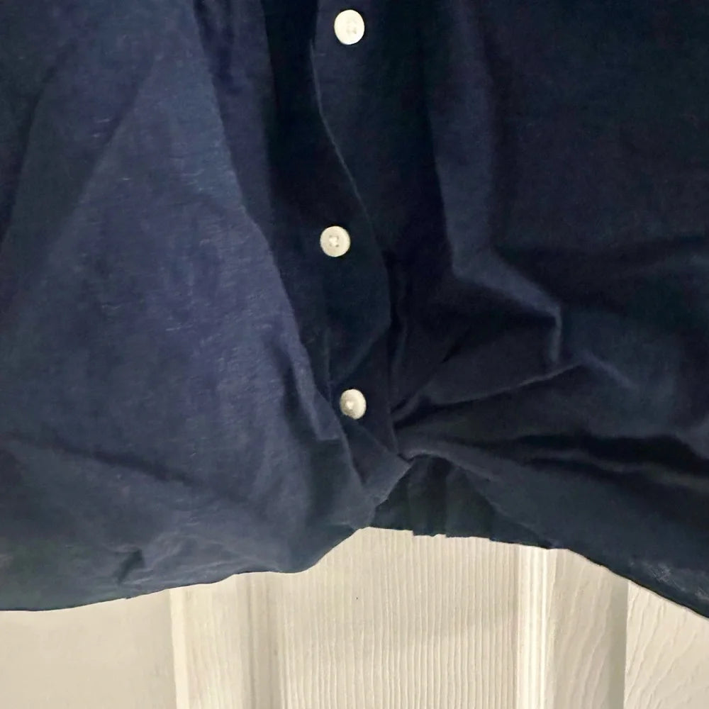 Women's Old Navy Navy Sleeveless Button-Front Top | Size XS