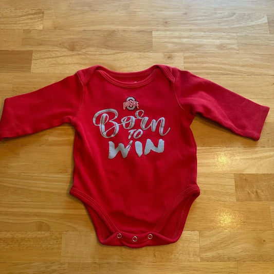 Girls Ohio State “Born to Win” Baby Bodysuit – 3–6 Months